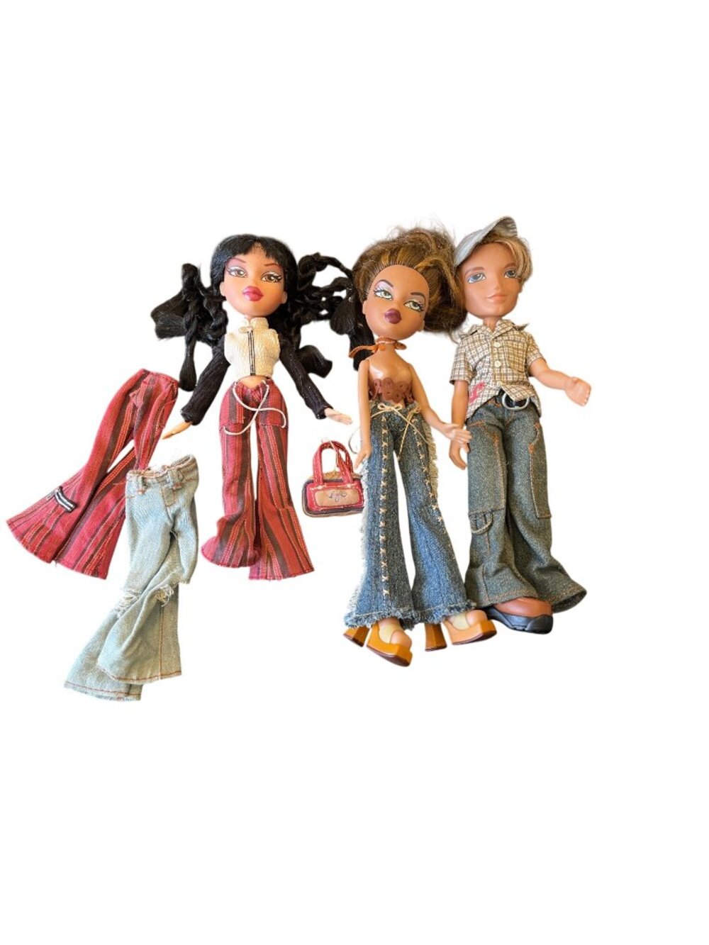 Bratz Dolls Lot of 3 + Accessories Xpress It Jade Strut It Yasmin Cameron